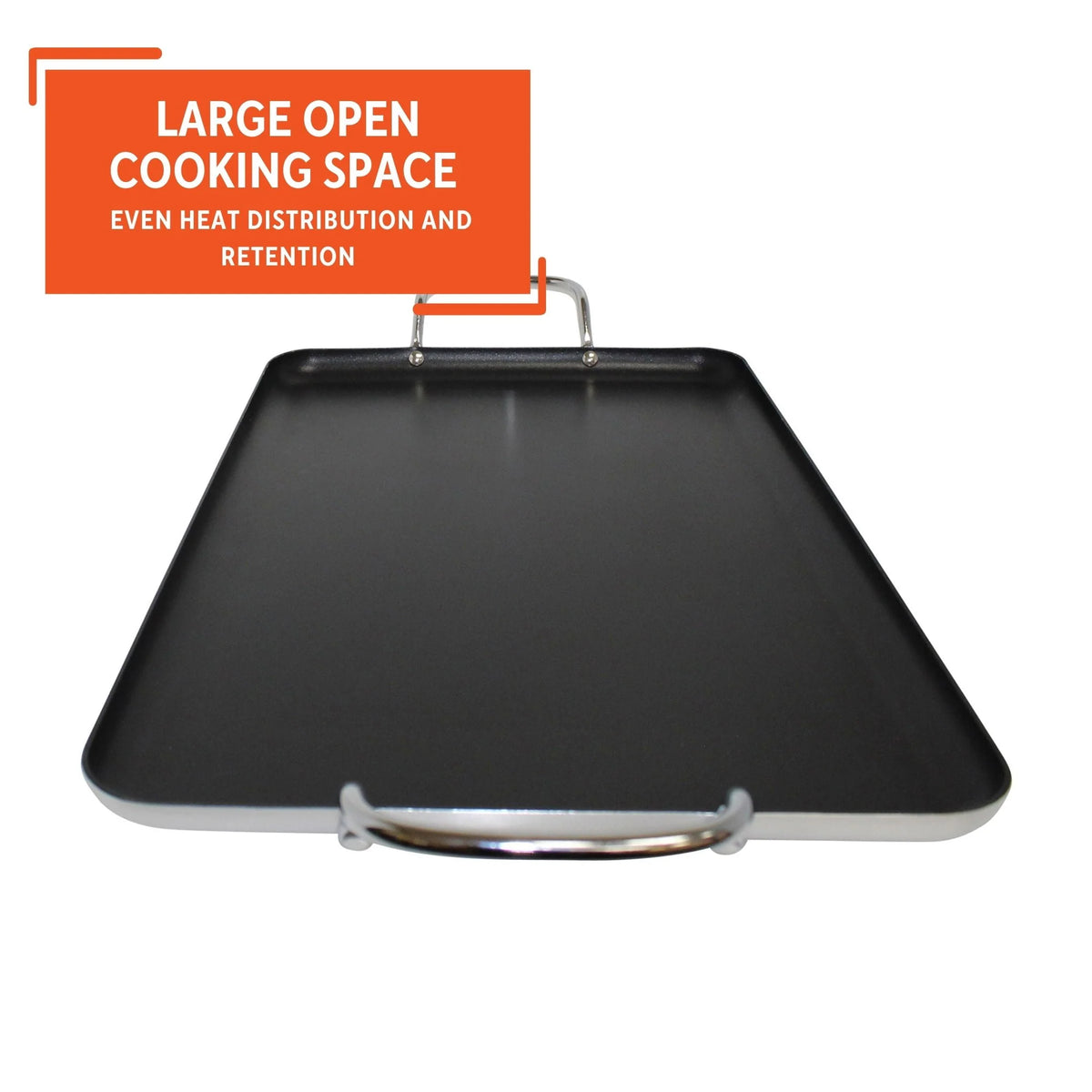 Black 20 x 12 Nonstick Double Burner Griddle K549558