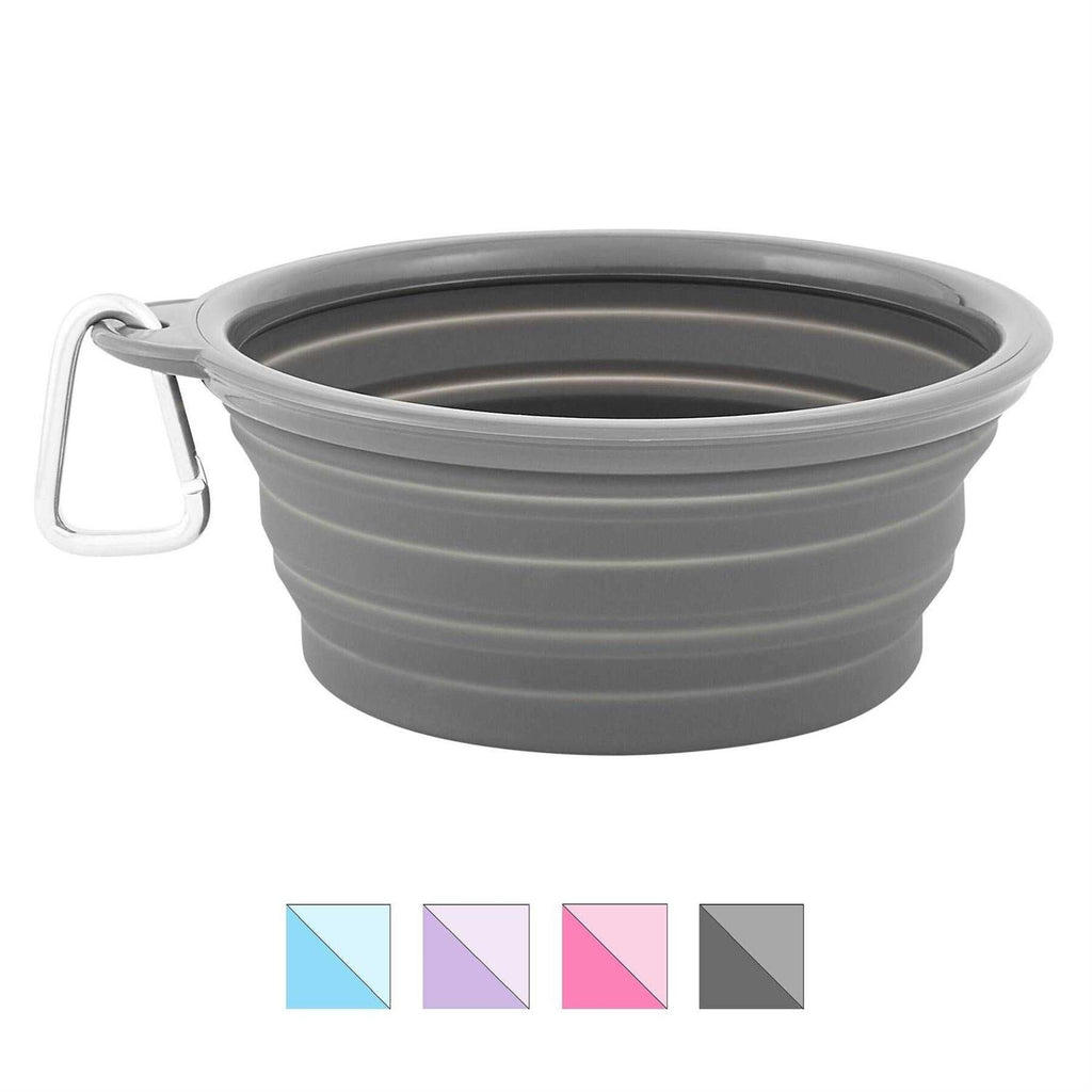 Collapsible Silicone Water Travel Bowl with Clip M48155