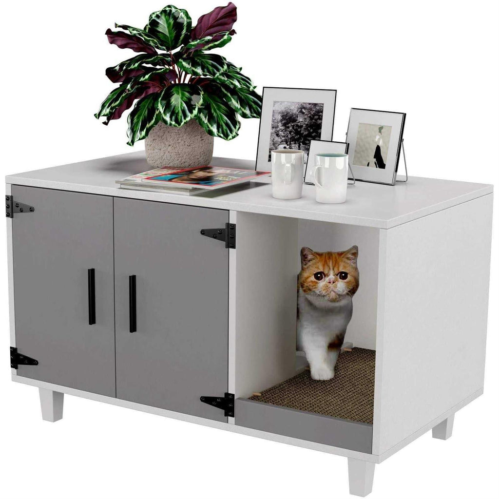 Modern Wood Pet Crate Cat Washroom Litter Box Enclosure O23085