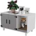 Modern Wood Pet Crate Cat Washroom Litter Box Enclosure O23085