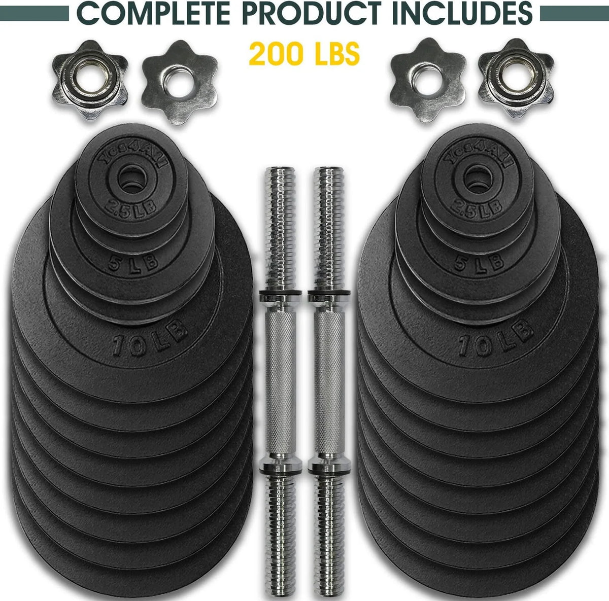 50 lbs Adjustable Cast Iron Dumbbell Set M801