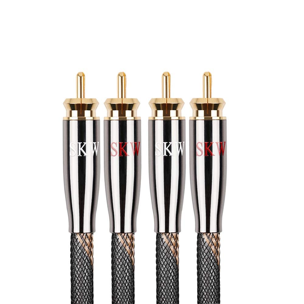 2RCA Male to 2RCA Male RCA Cable 1.64ft Black Nylon D637738