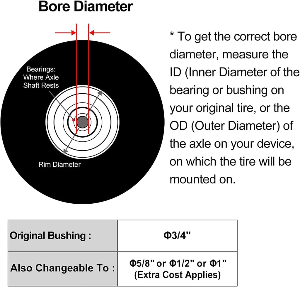 4.80/4.00-8 Solid Flat-Free Wheelbarrow Tire On Wheel L1558