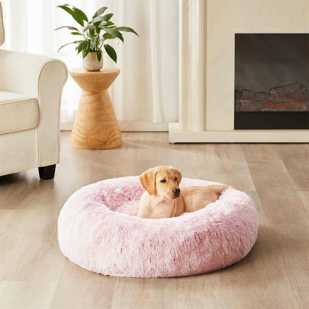 Small Dog Bed Donut Faux Fur Anti-Anxiety L190150
