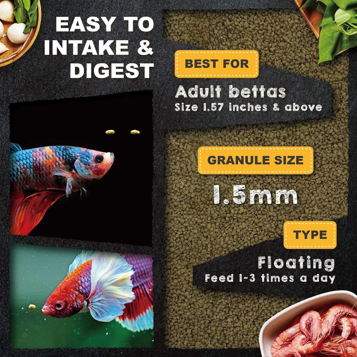 Betta Fish Food Shrimp Patties Q6598