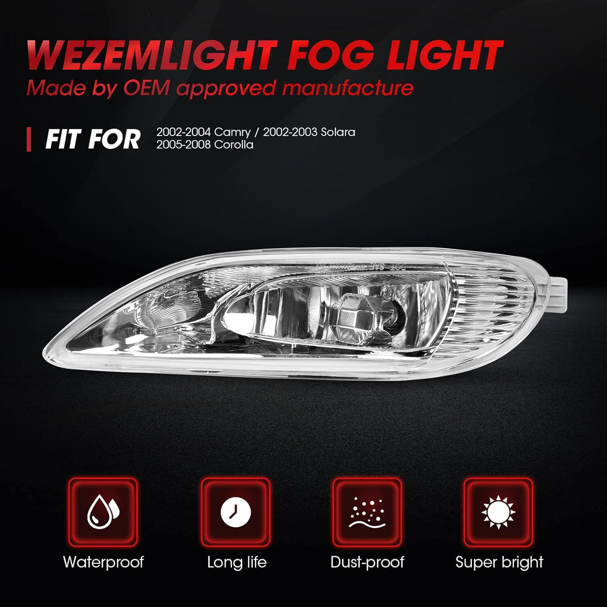 Fog Lights with Halogen Bulbs Switch and Wiring Kit 1 Set H77946