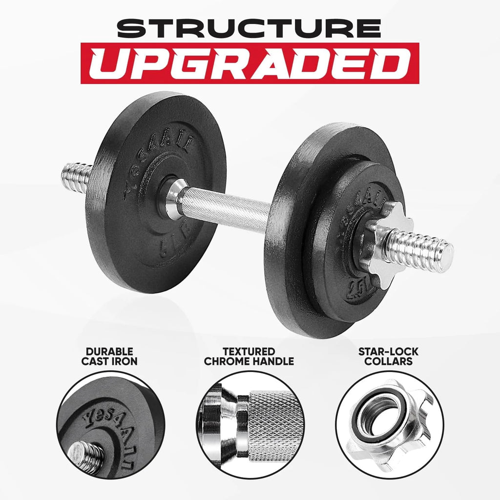 50 lbs Adjustable Cast Iron Dumbbell Set M801