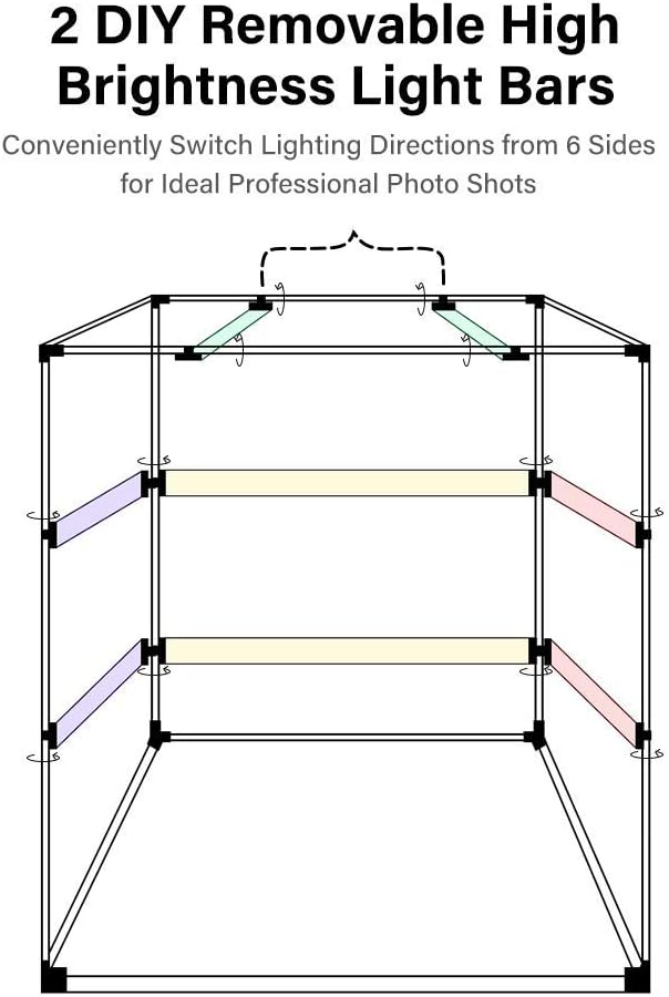 Portable Foldable 24 x 24 Inch Photo Studio Light Box Kit with LED Lights and 6 Color Backdrops O7535