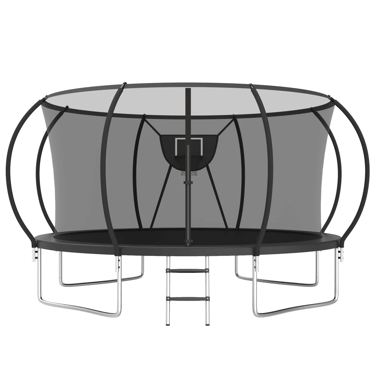 12FT Heavy Duty Trampoline with Enclosure and Basketball Hoop U887105
