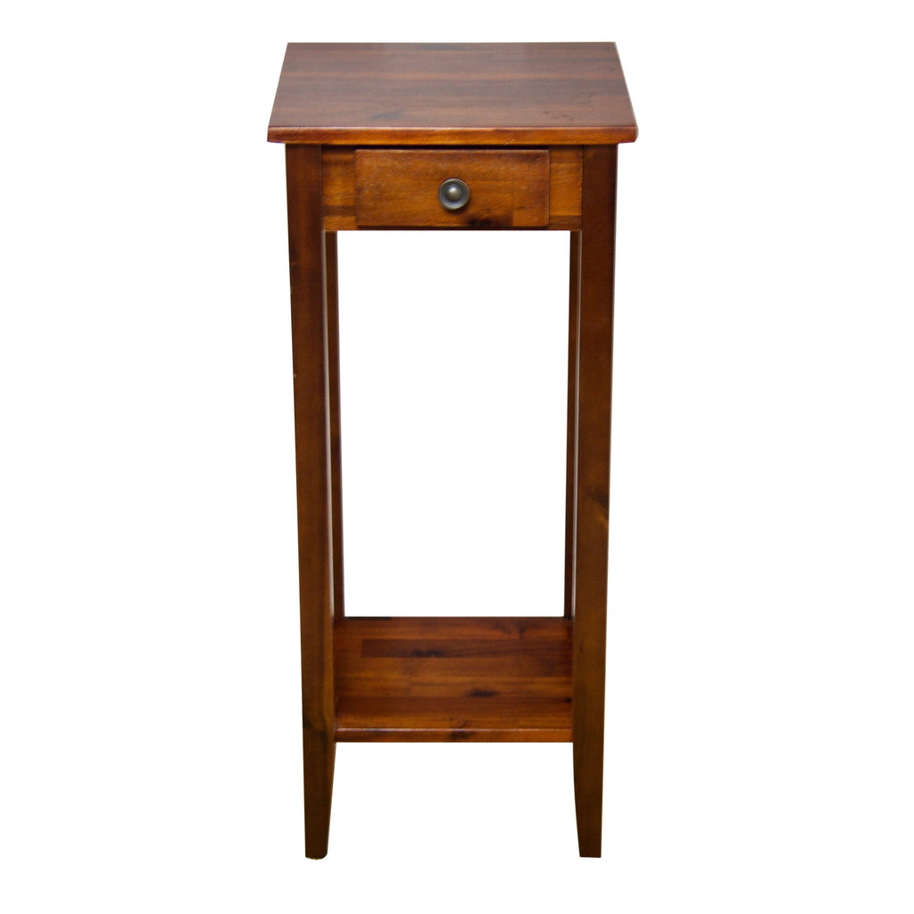 2-Tier Acacia Wood Plant Table with Drawer Y24181