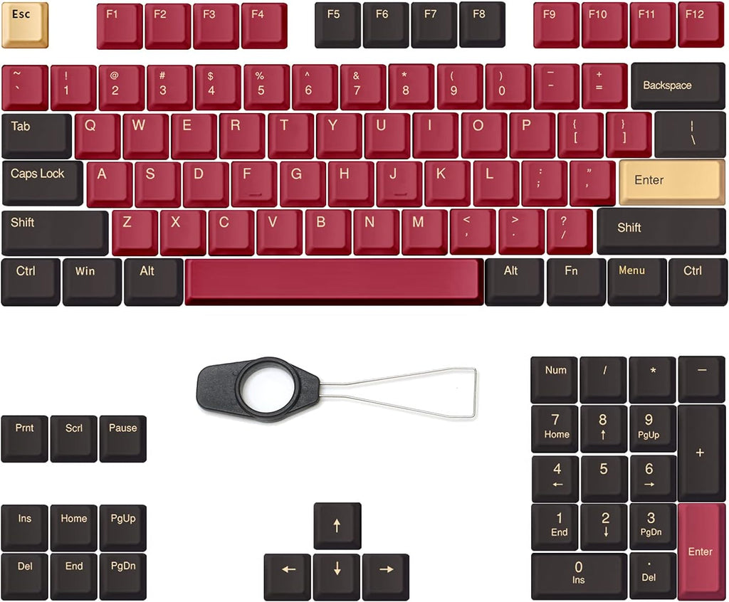 Black White 136 Keycap Set Cherry Profile PBT Keycaps N744861