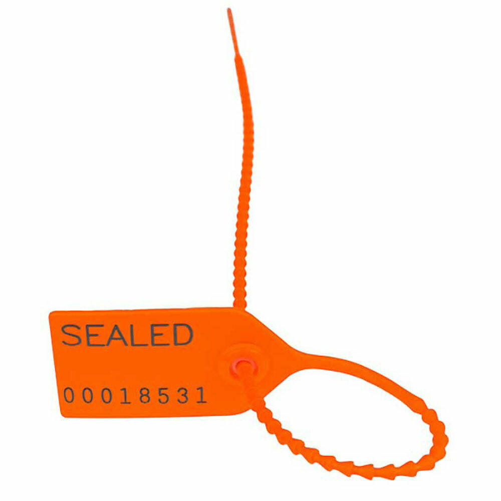 Orange Consecutive Numbering Security Seals Case of 1000 Q7390