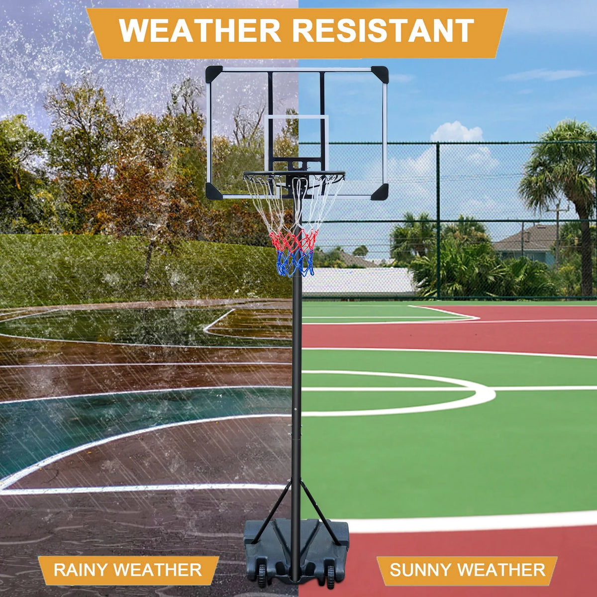Portable Adjustable Basketball Hoop 5.8ft-7ft O134