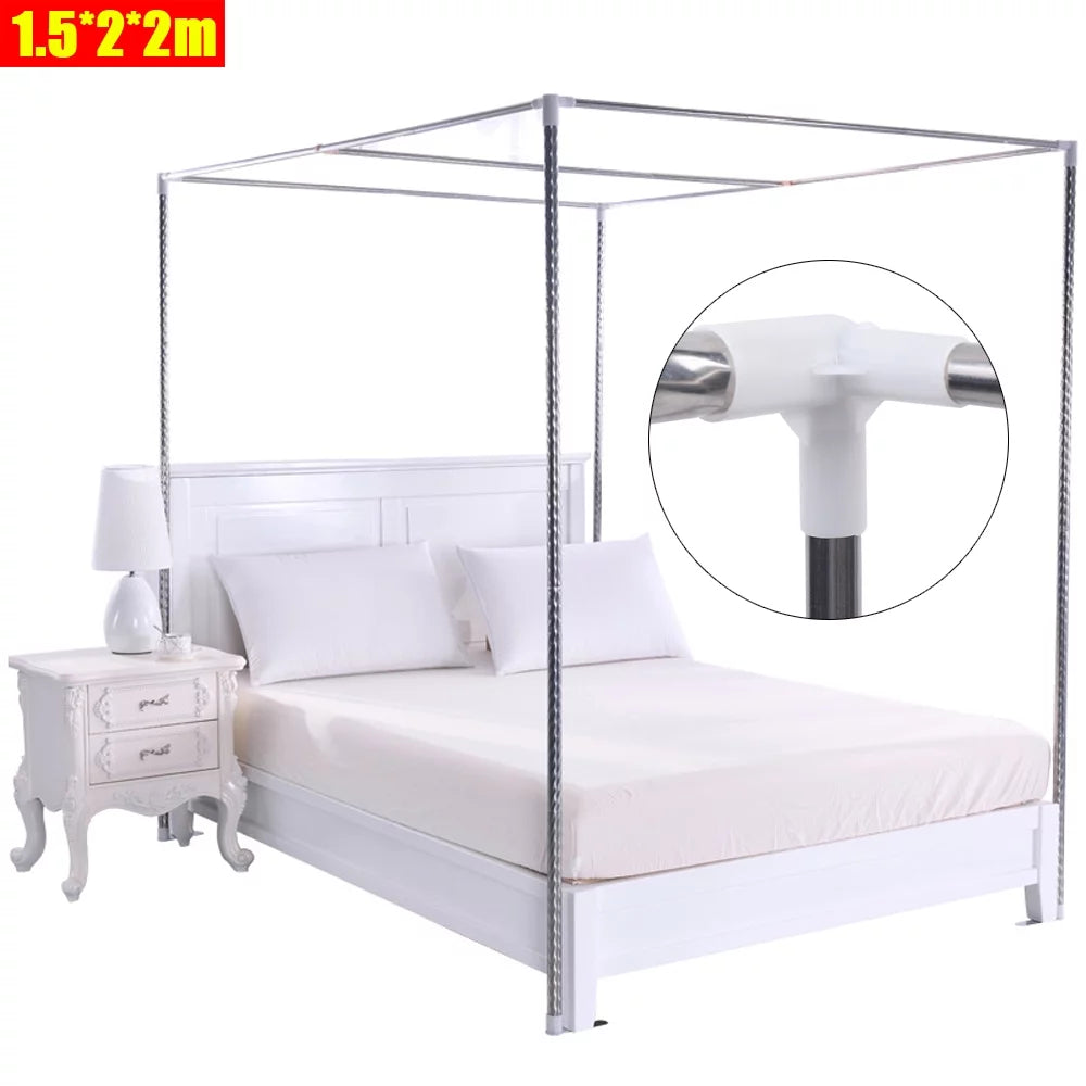 Detachable Silver Stainless Steel Bedding Canopy Frame E901