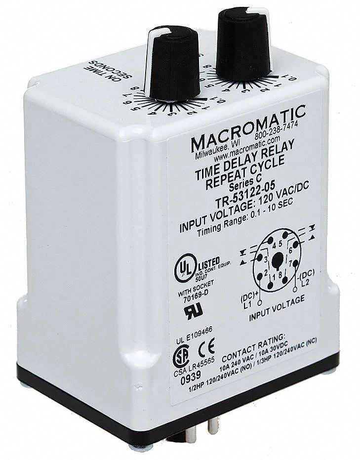Time Delay Relay 120VAC/DC 10A DPDT T630550