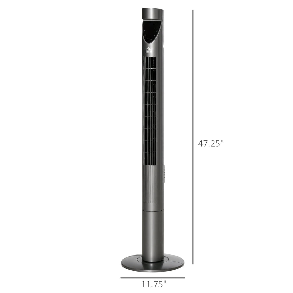 Grey Oscillating Tower Fan with Air Filter S631