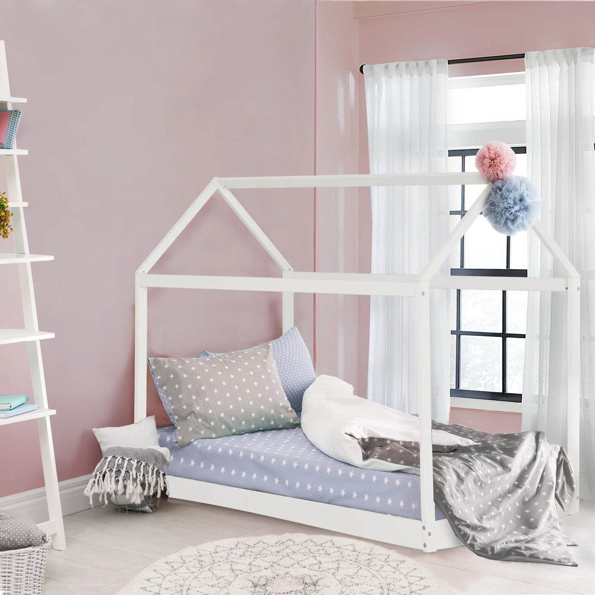 Pink Canopy Twin Bed C78678