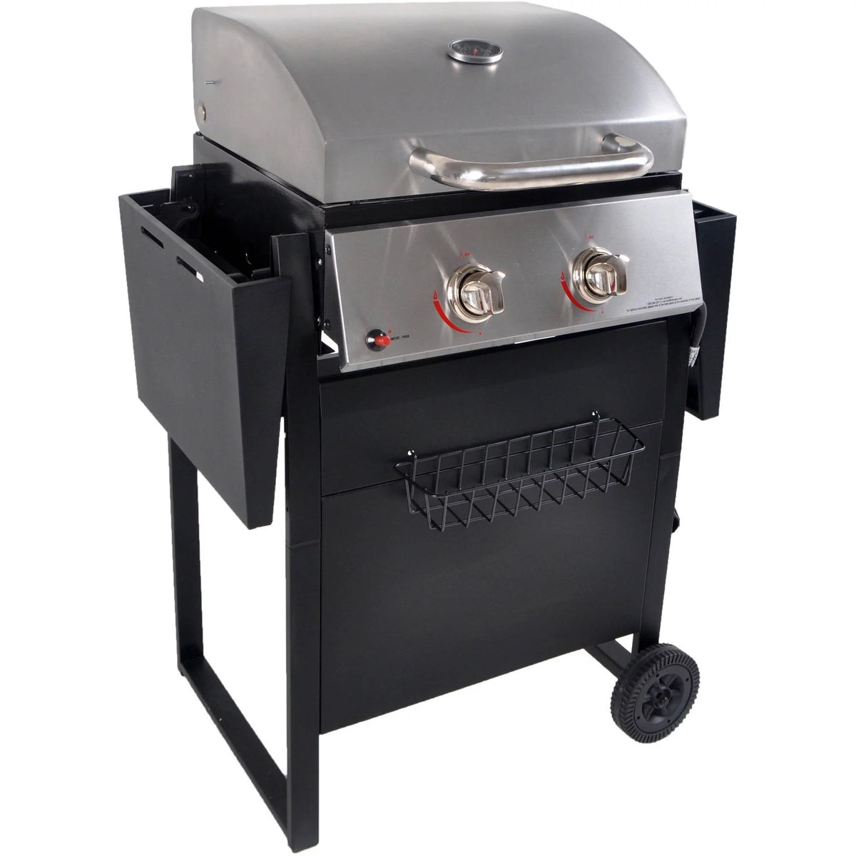 2-Burner Propane Gas Grill, Stainless and Black H443