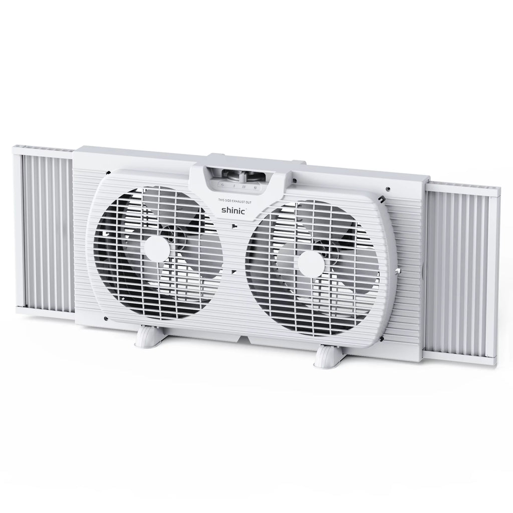 9 3-Speed Twin Window Fan with Bug Screen, White C963