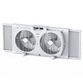 9 3-Speed Twin Window Fan with Bug Screen, White C963