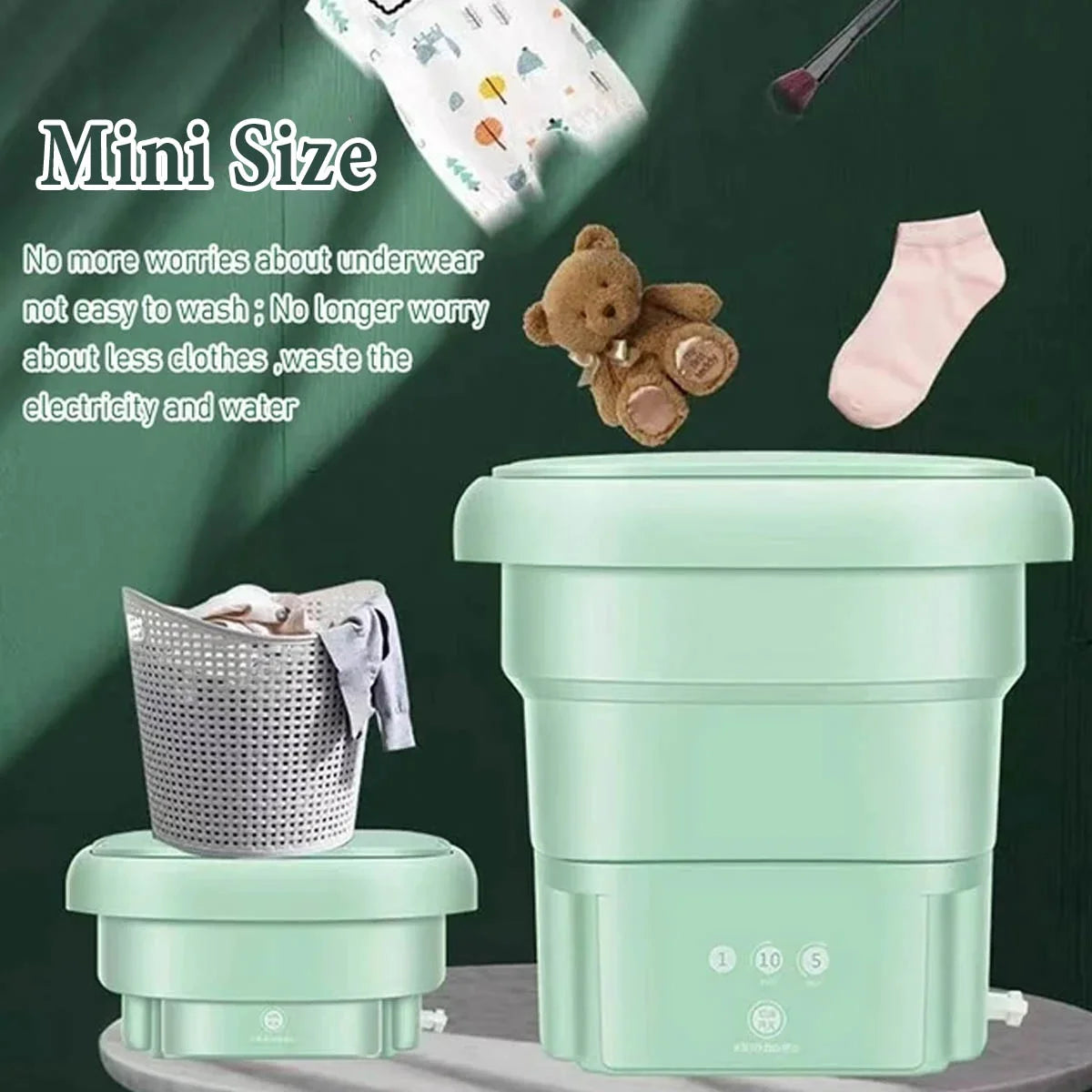 Foldable Mini Washing Machine 3 Speeds Timed Z815754