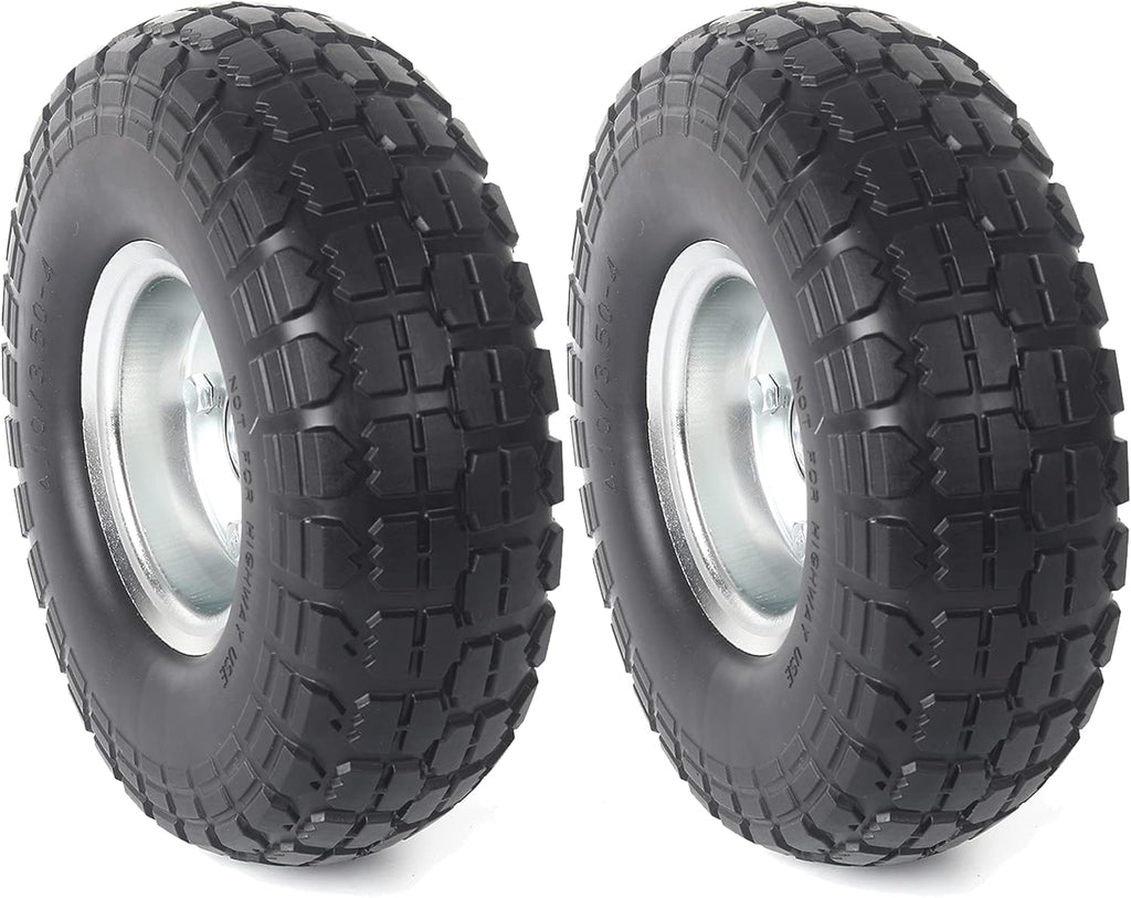 10-Inch Solid Rubber Tires and Wheels 4-Pack Z2130