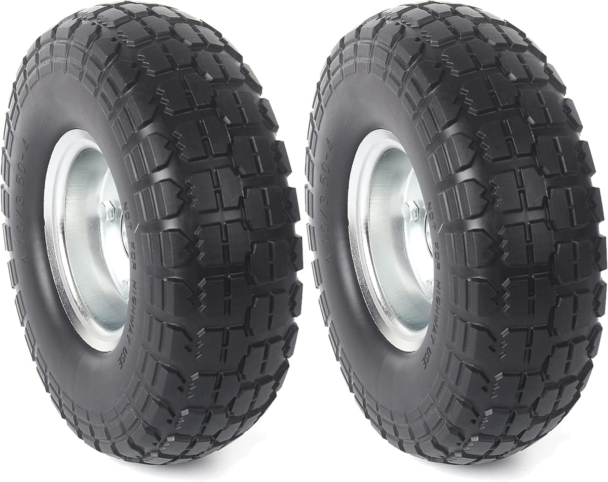10-Inch Solid Rubber Tires and Wheels 4-Pack Z2130