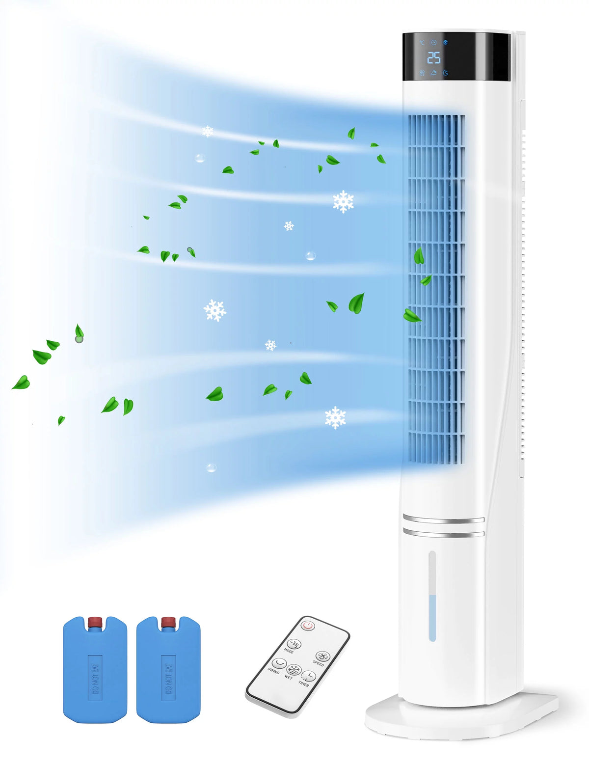 3-in-1 Evaporative Air Cooler Fan Humidifier with 2 Ice Packs S33952