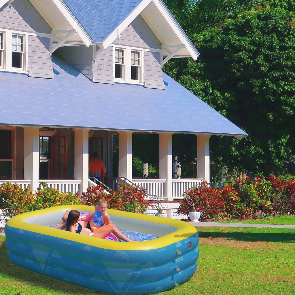 Inflatable Swimming Pool with Pump Blue P432