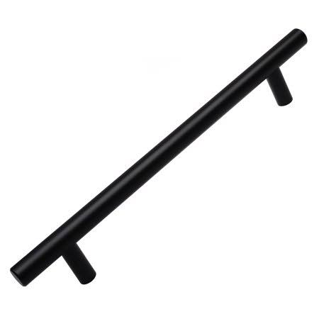 6-1/4 in. Center Matte Black Cabinet Bar Pull, Pack of 25 V708282