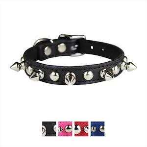Black Leather Dog Collar Z660