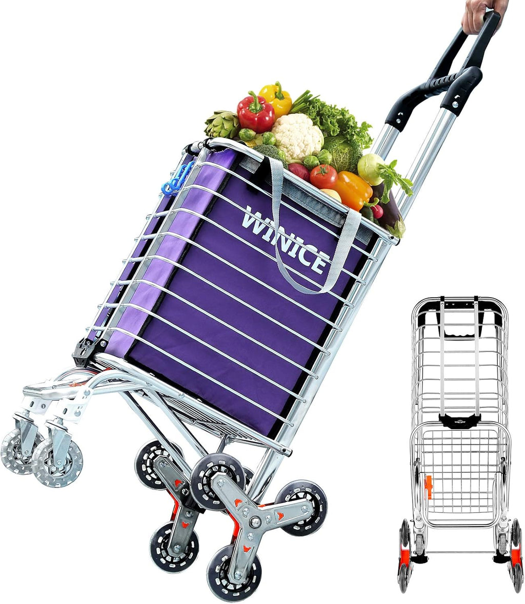 Foldable Heavy Duty Grocery Cart with Tri-Wheels O691