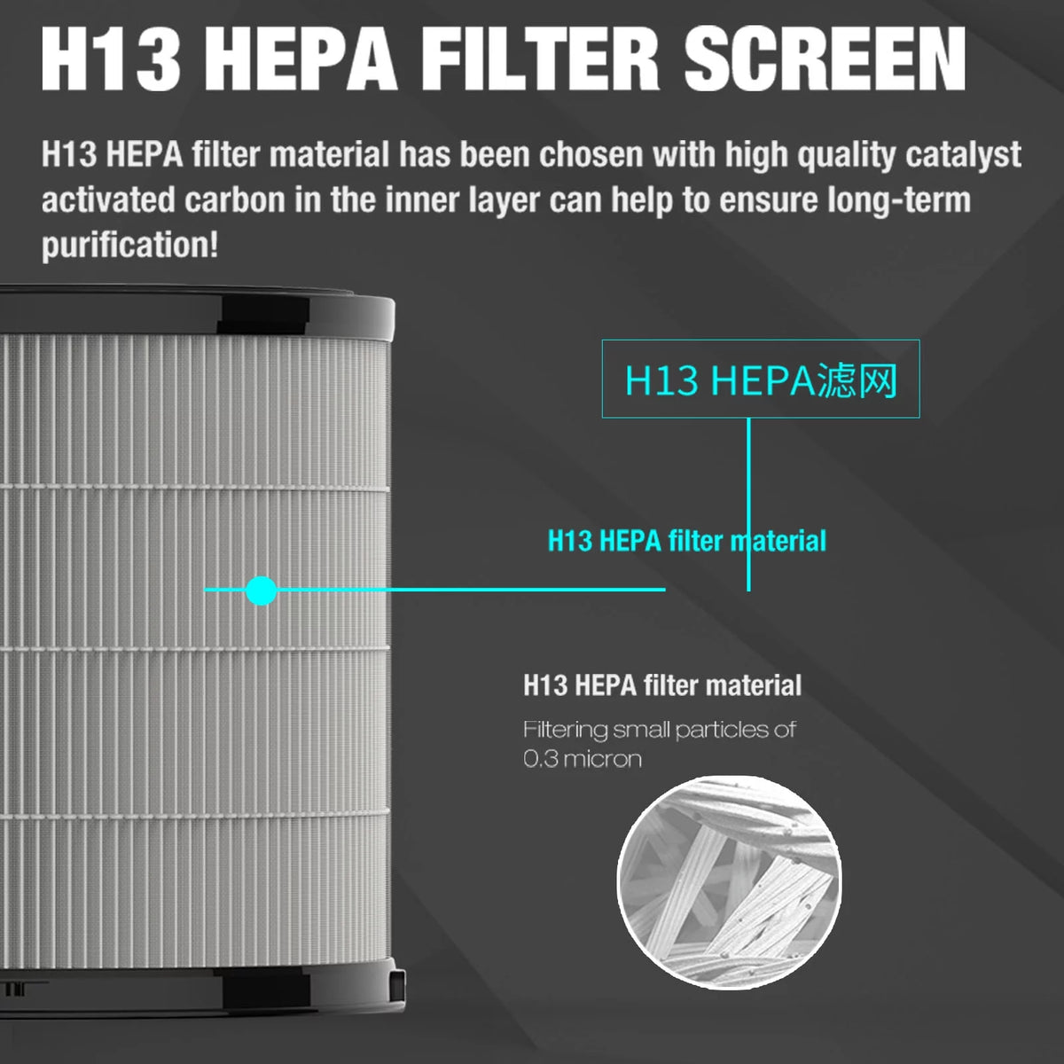 HEPA Air Purifier with H13 True Filter, 24H Timer, Quiet Sleep Mode, White P416701