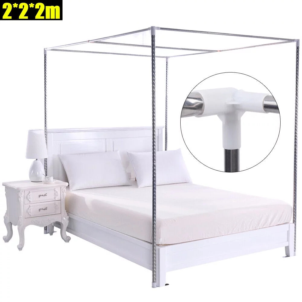 Detachable Silver Stainless Steel Bedding Canopy Frame E901