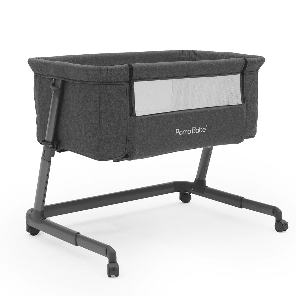 Grey Bassinet with Wheels and Folding Frame B24178