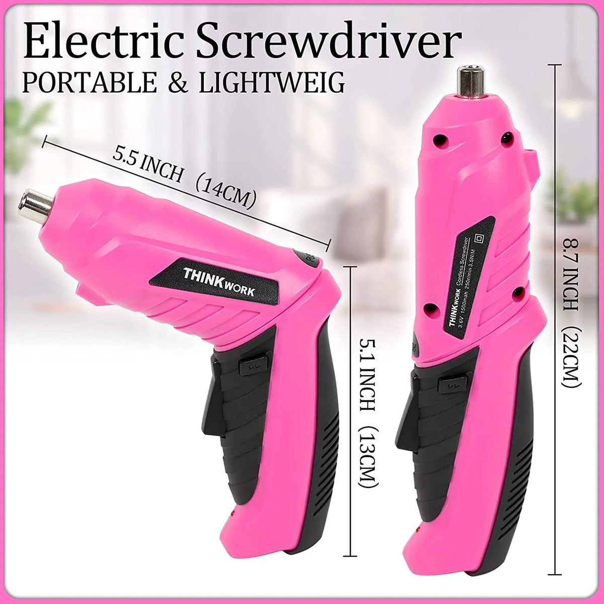 122-Piece Pink Tool Kit with 3.6V Electric Screwdriver R3170