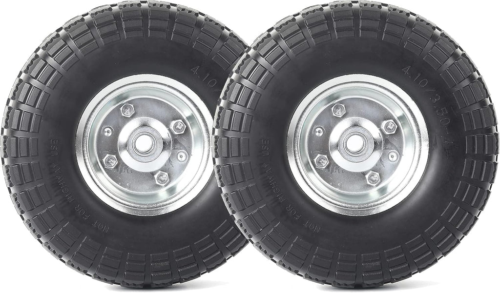 10-Inch Solid Rubber Tires and Wheels 4-Pack Z2130