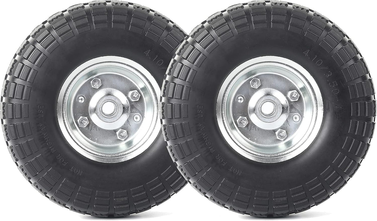 10-Inch Solid Rubber Tires and Wheels 4-Pack Z2130