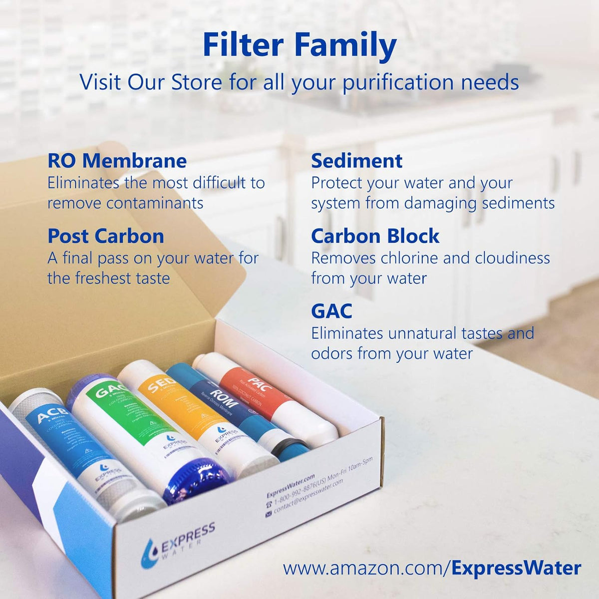 Reverse Osmosis System Replacement Filter Set, 21 Filters, 10 inch N751687