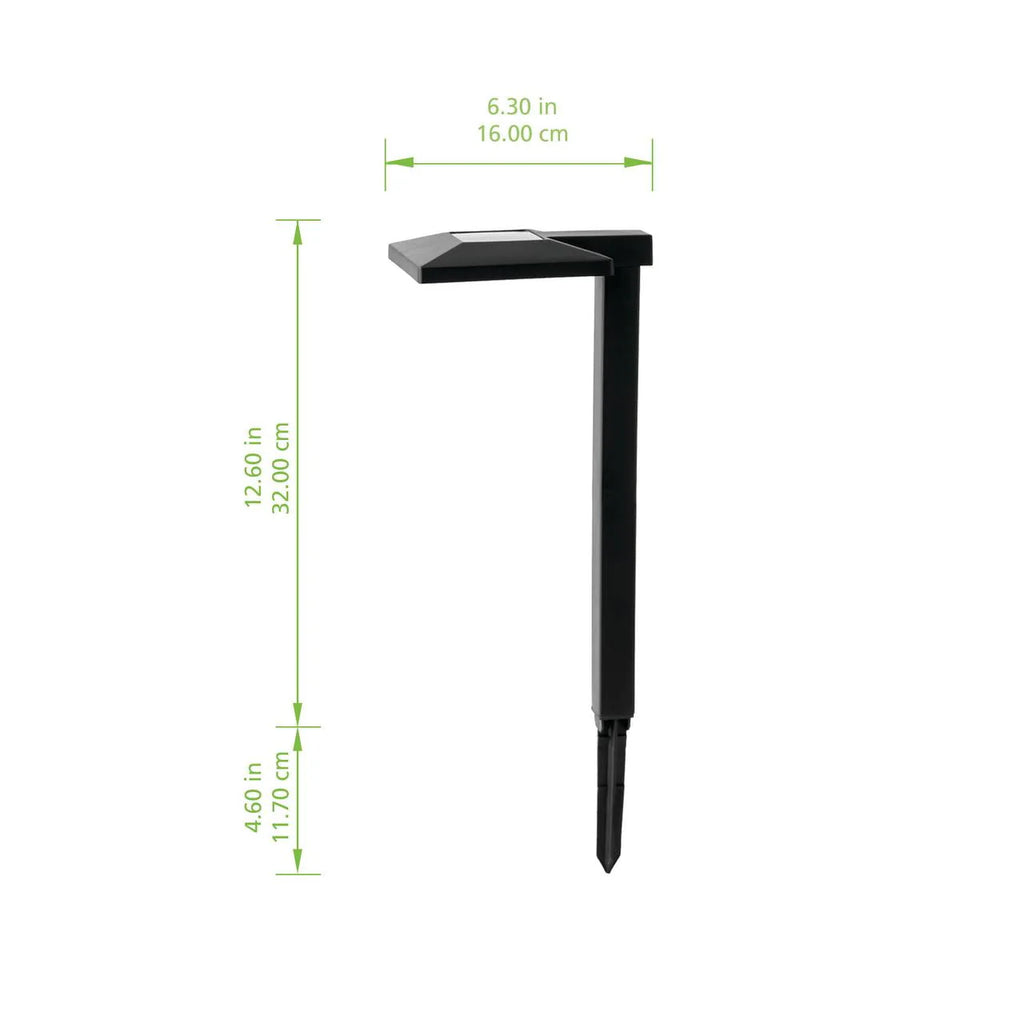 Solar Powered Square Black Plastic LED Landscape Path Light C66958