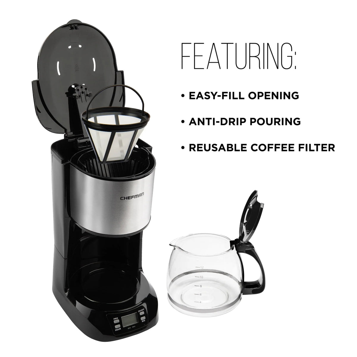 12-Cup Programmable Stainless Steel Coffee Maker Q45435