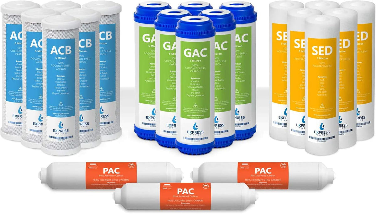 Reverse Osmosis System Replacement Filter Set, 21 Filters, 10 inch N751687