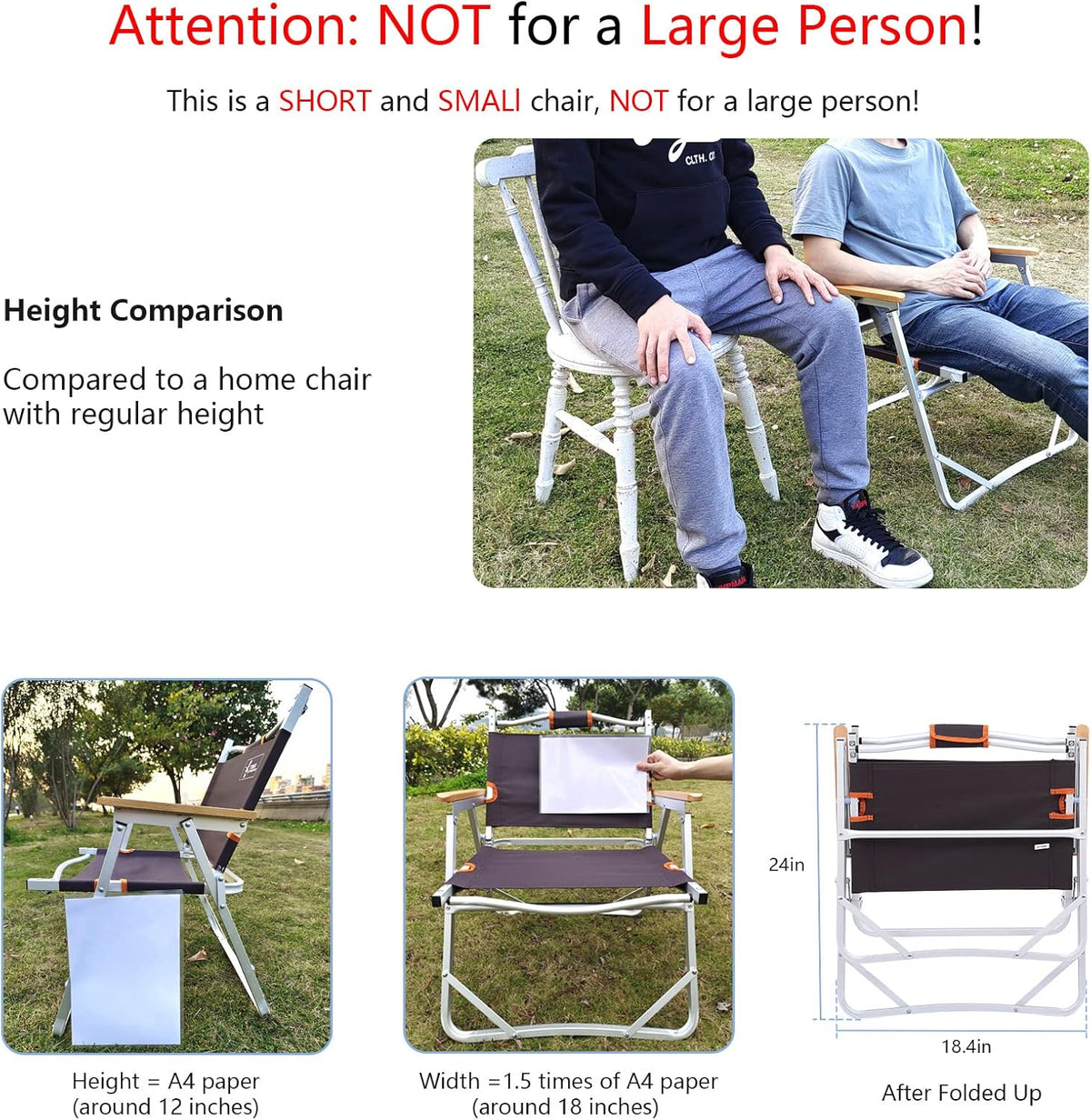 Camping Beach Chair, Heavy Duty Triangular Frame, Easy Folding with Portable Bag and Back Pocket, Dark Brown D716