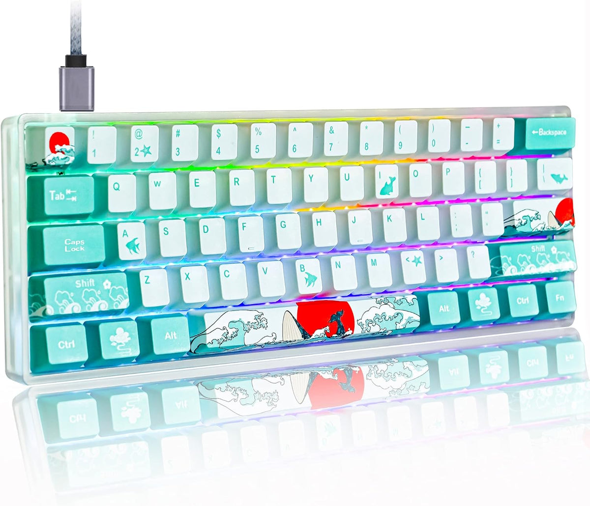 60% Hot Swappable RGB Backlit Gaming Keyboard E69602