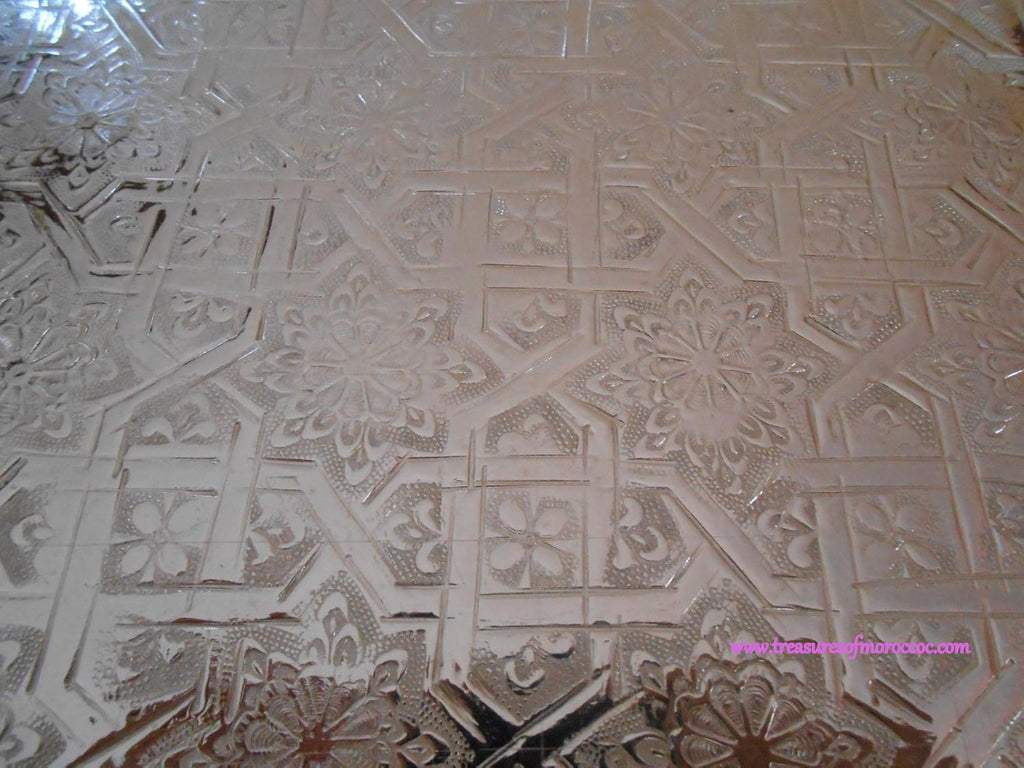 Handmade Silver Moroccan Tea Tray Q757