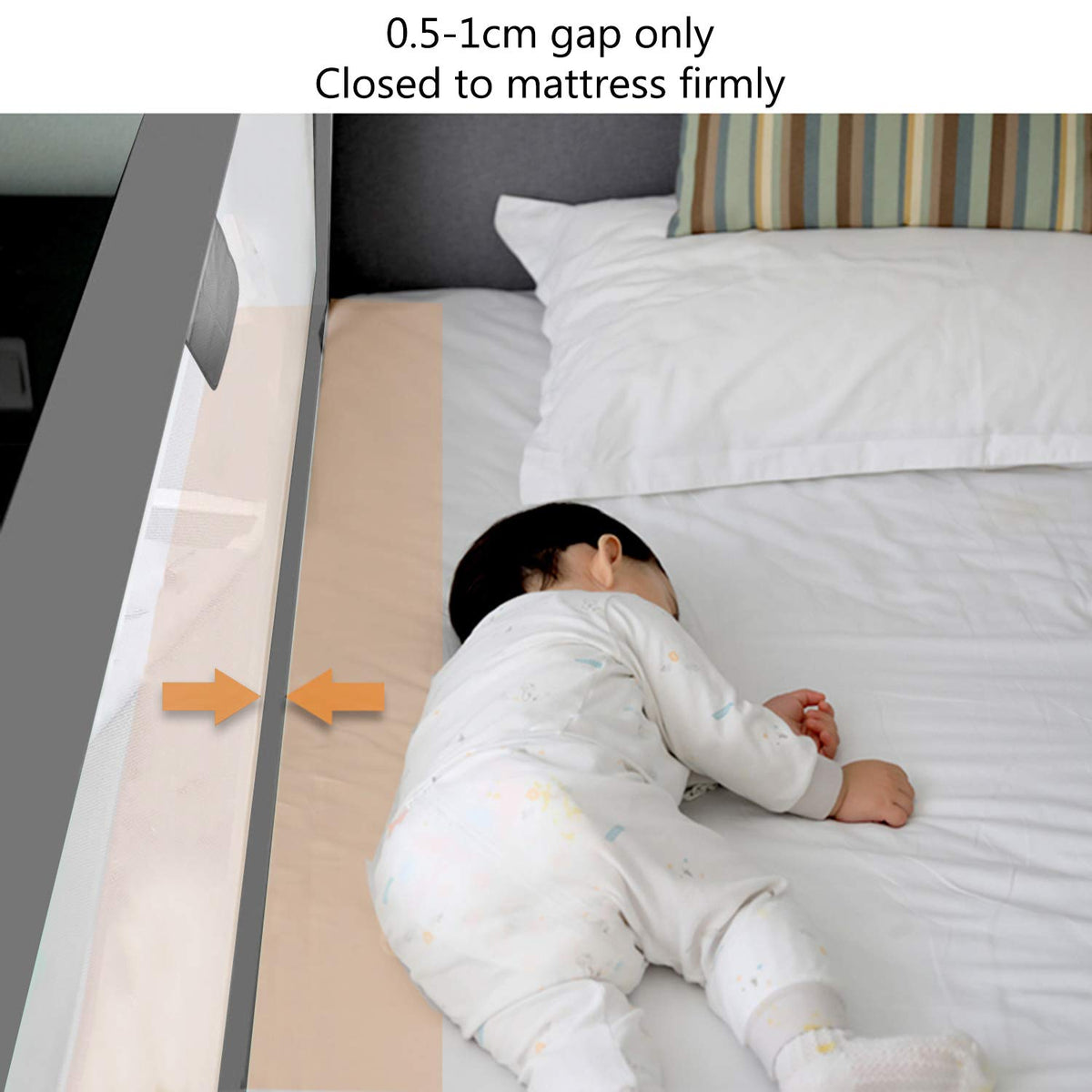 Toddler Bed Rail Guard with Double Lock F1429