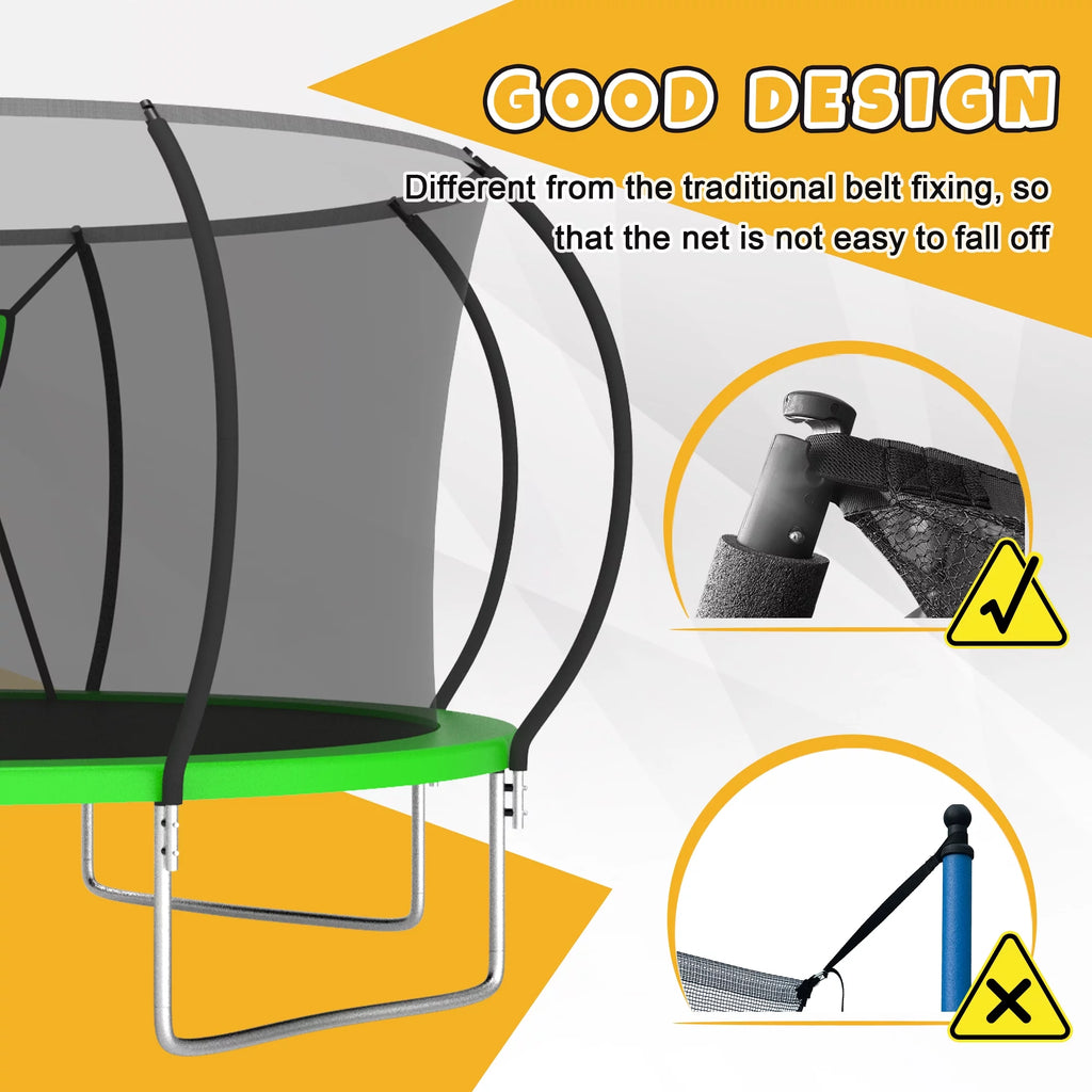 12FT Heavy Duty Trampoline with Enclosure and Basketball Hoop U887105