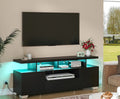 Modern TV Stand with Power Outlet and LED Lights G14383
