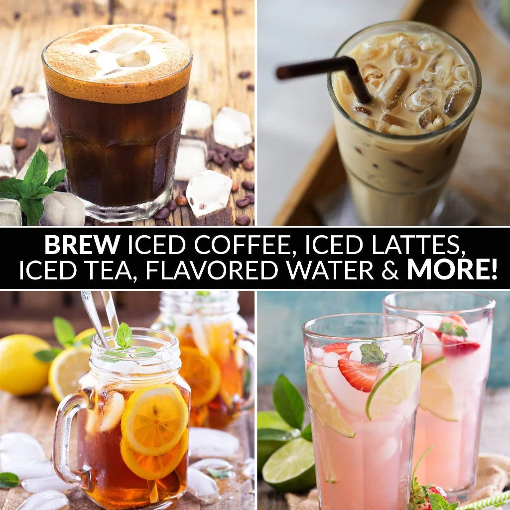 3-Quart Iced Coffee and Tea Brewing System with Plastic Pitcher, Black A953372