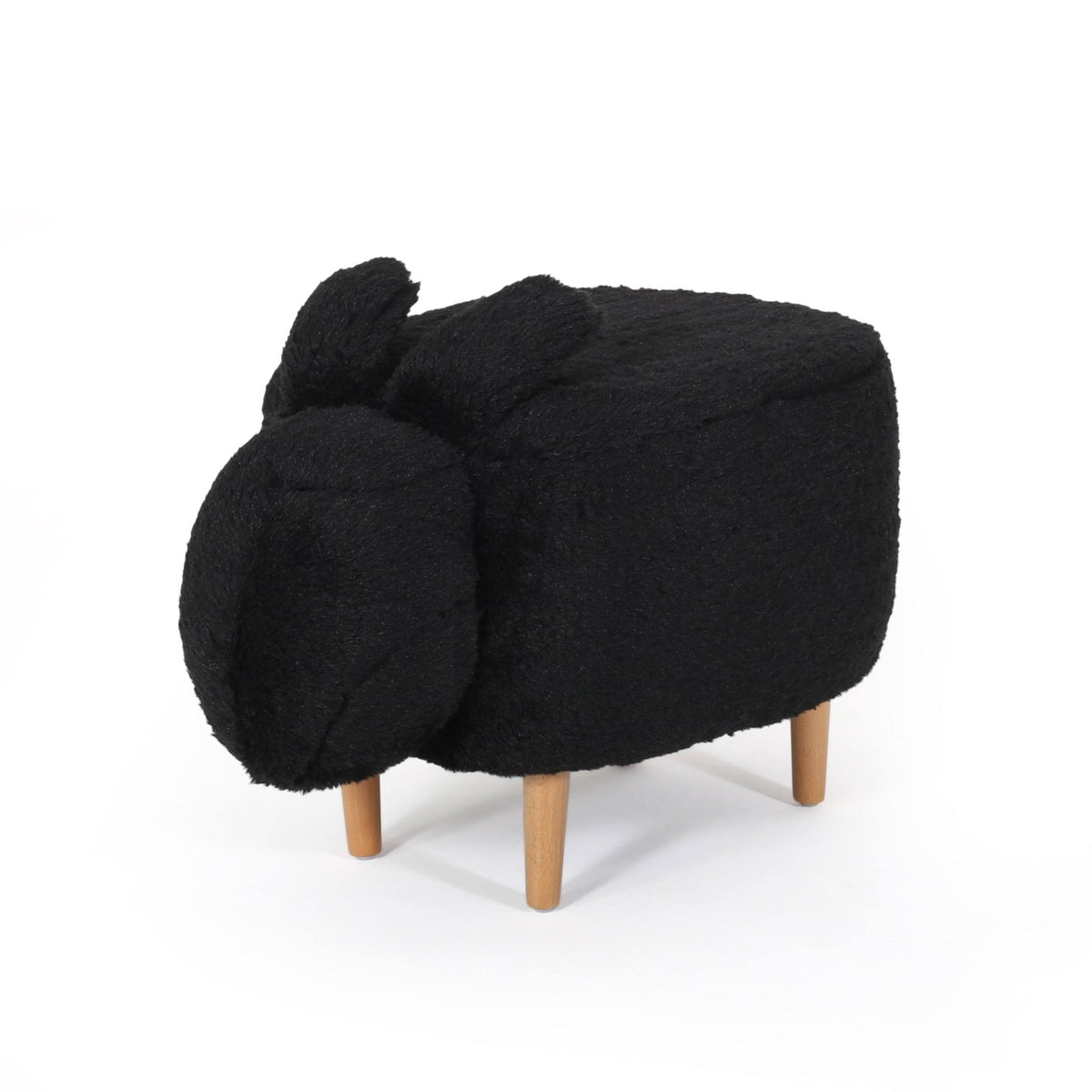 Black Natural Kids Bunny Ottoman Stool W481915